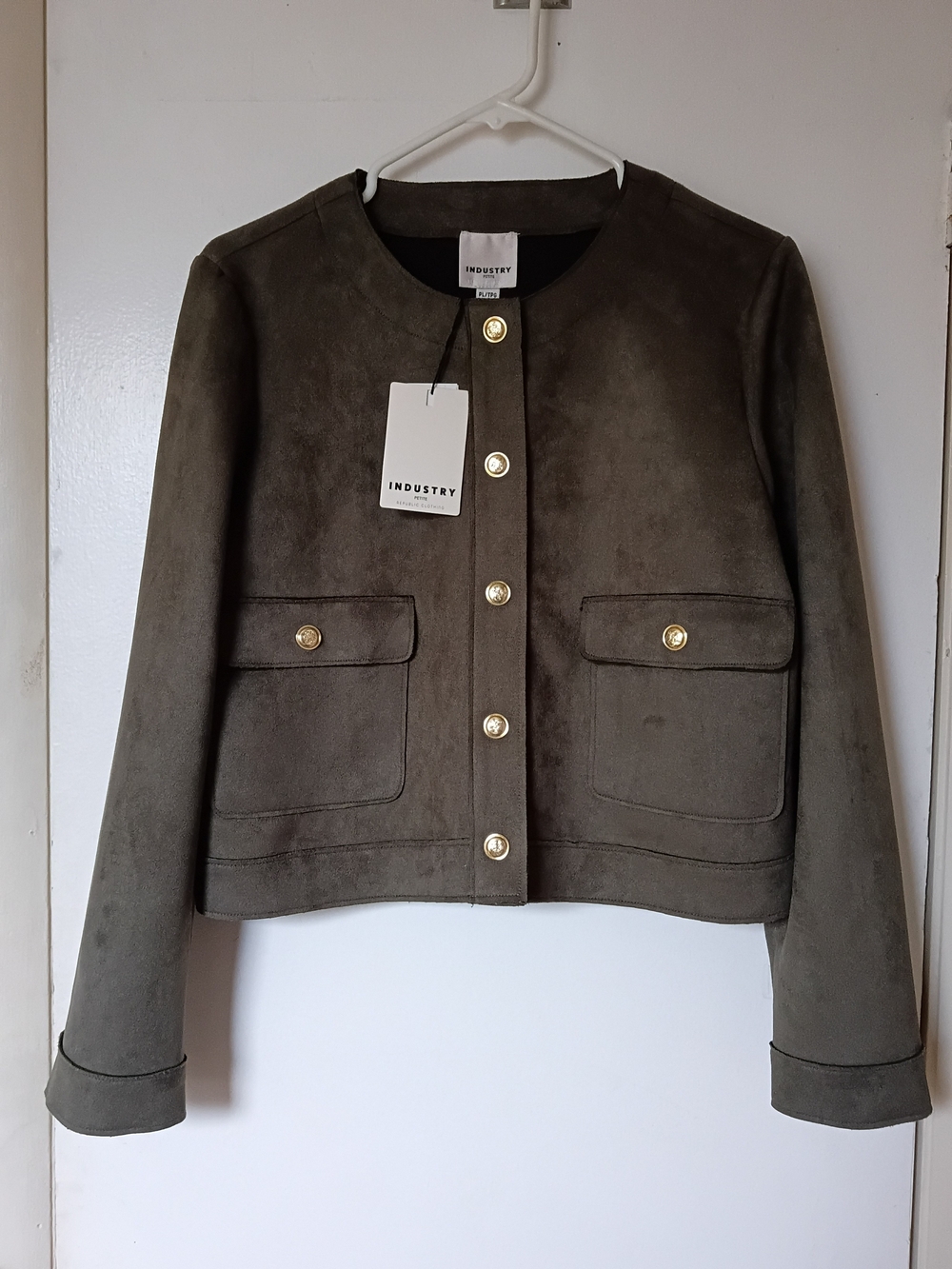 Industry Petite Suede-Style Jacket – Size L – New with Tags